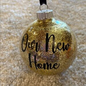 Gold Glitter 'Our New Home' Ornament